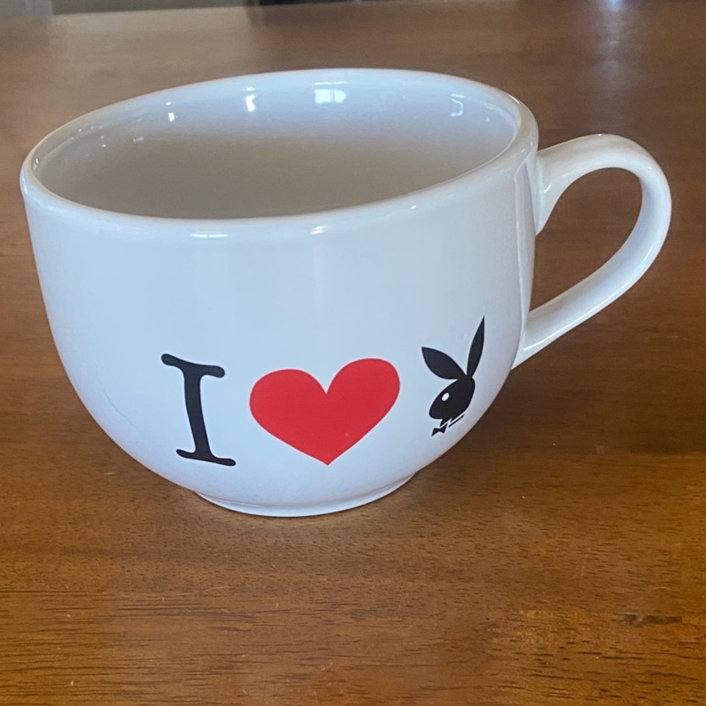 PLAYBOY White Mug with Red Heart Design